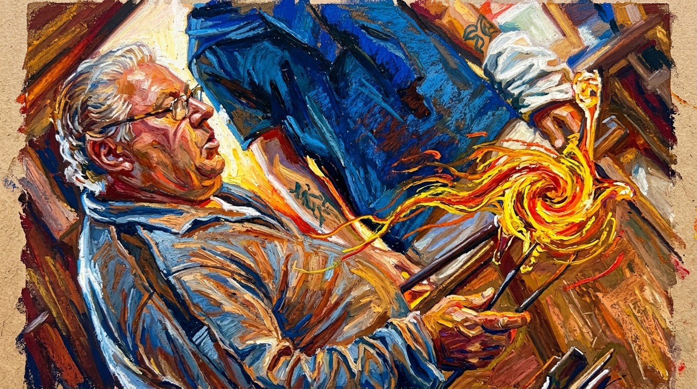 Arnaldo Zanella - Murano Glass Artist Pastel Portrait