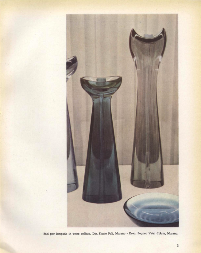 Flavio Poli designed candlestick base, of blown glass.