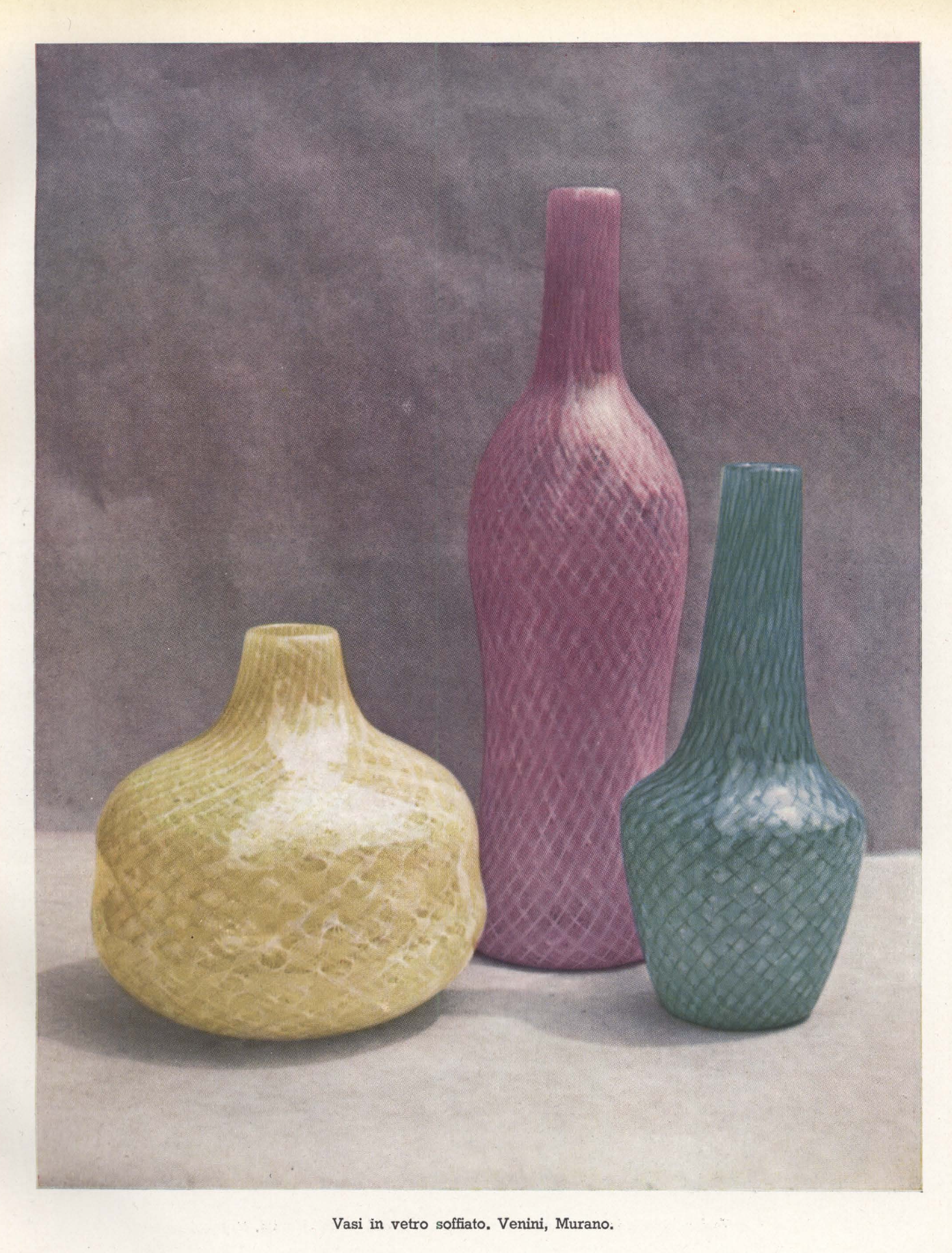Blown glass vases Venini Murano