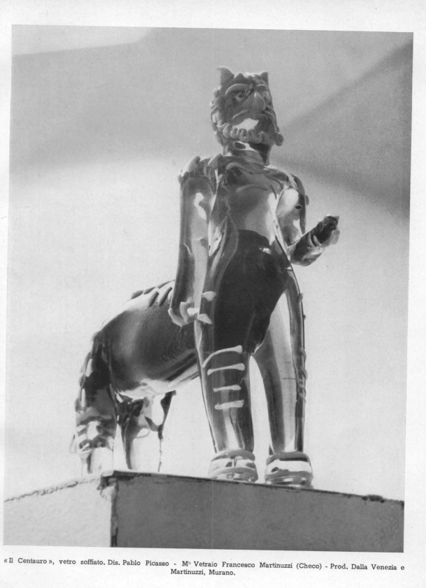 The Centaur of blown glass designed by Pablo Picasso Blown by Francesco Martinuzzi (Checo) - Produced by Dalla Venezia and Martinuzzi, Murano